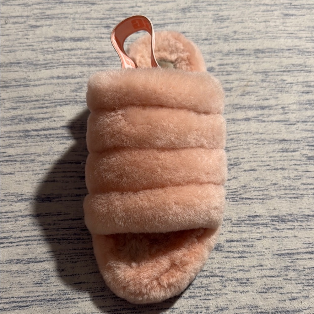 UGG Peach Fluffy Slide Sandals